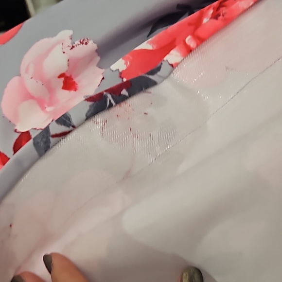 Size 8 short floral strapless fit and flare homecoming or juniors party dress - Picture 7 of 9